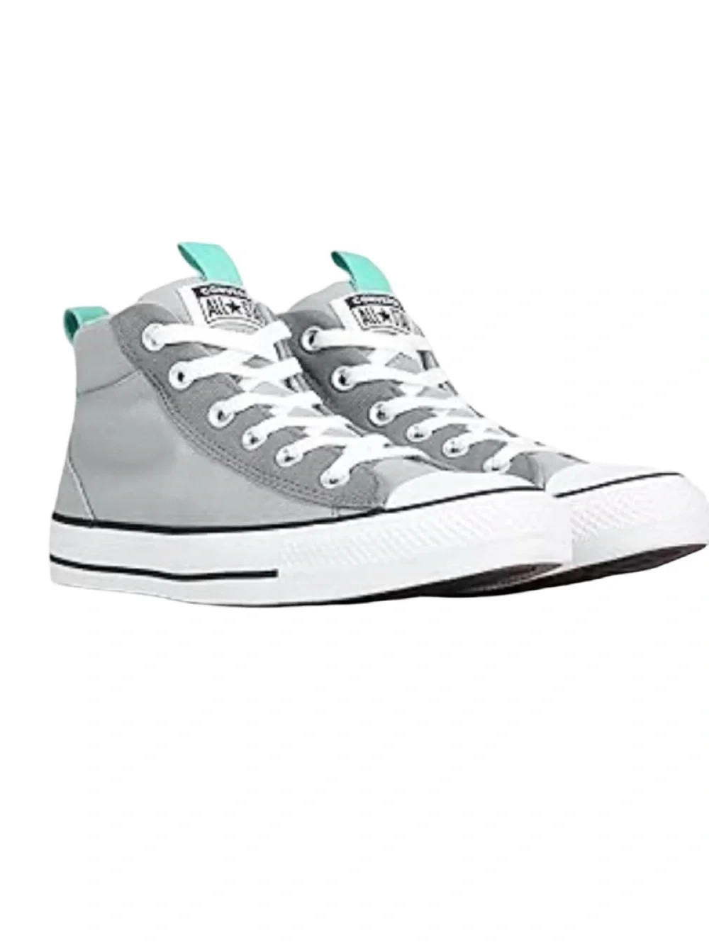 Converse Men's Street Canvas Mid Top Sneaker, Ash Stone/Mason/Washed Teal, 11 US - Picture 2 of 9